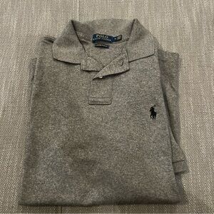 Ralph Lauren Polo Shirt Custom Slim Fit Short Sleeve Gray Men’s Medium